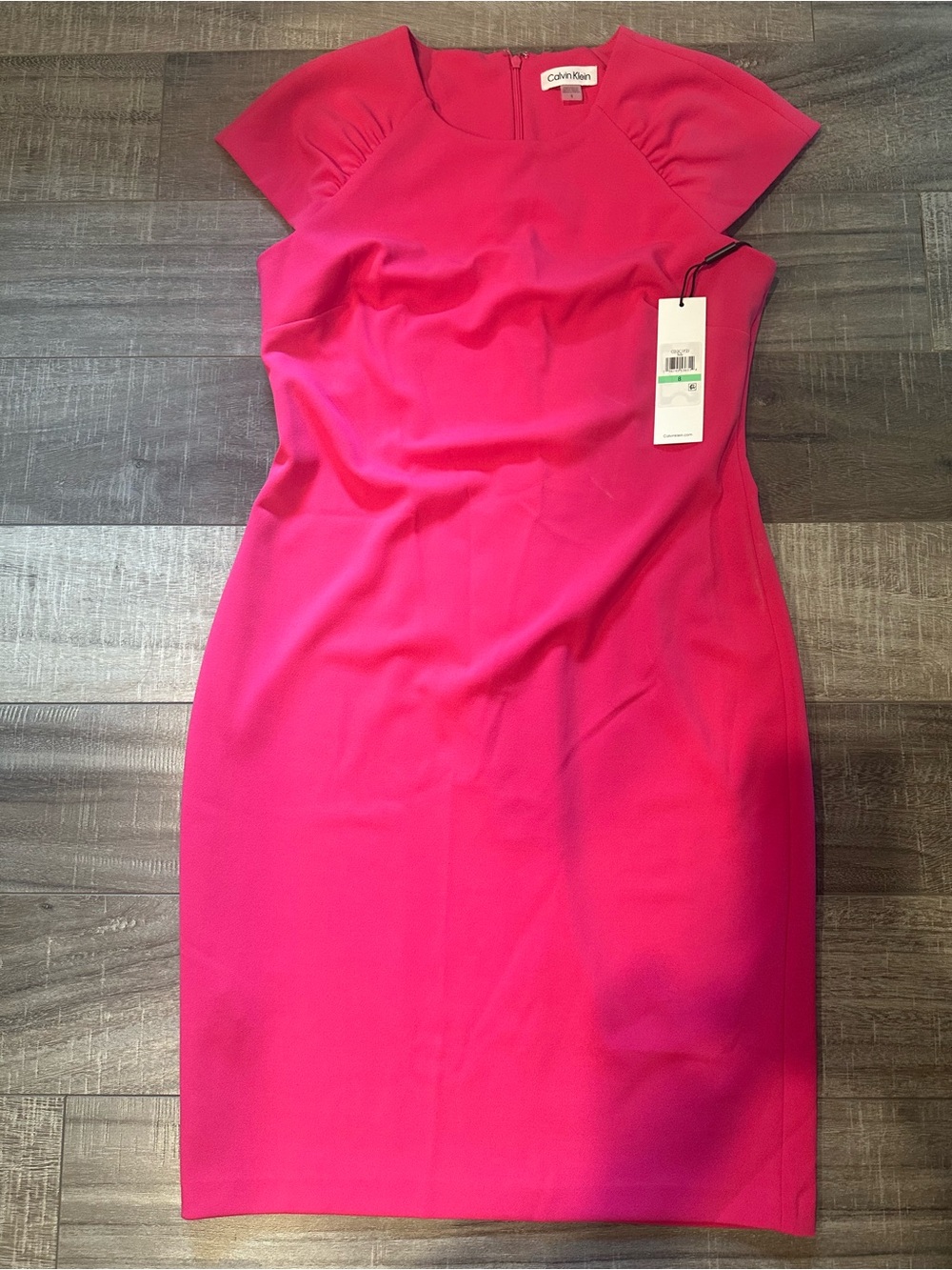 Calvin Klein Fuchsia Cap-Sleeve Dress